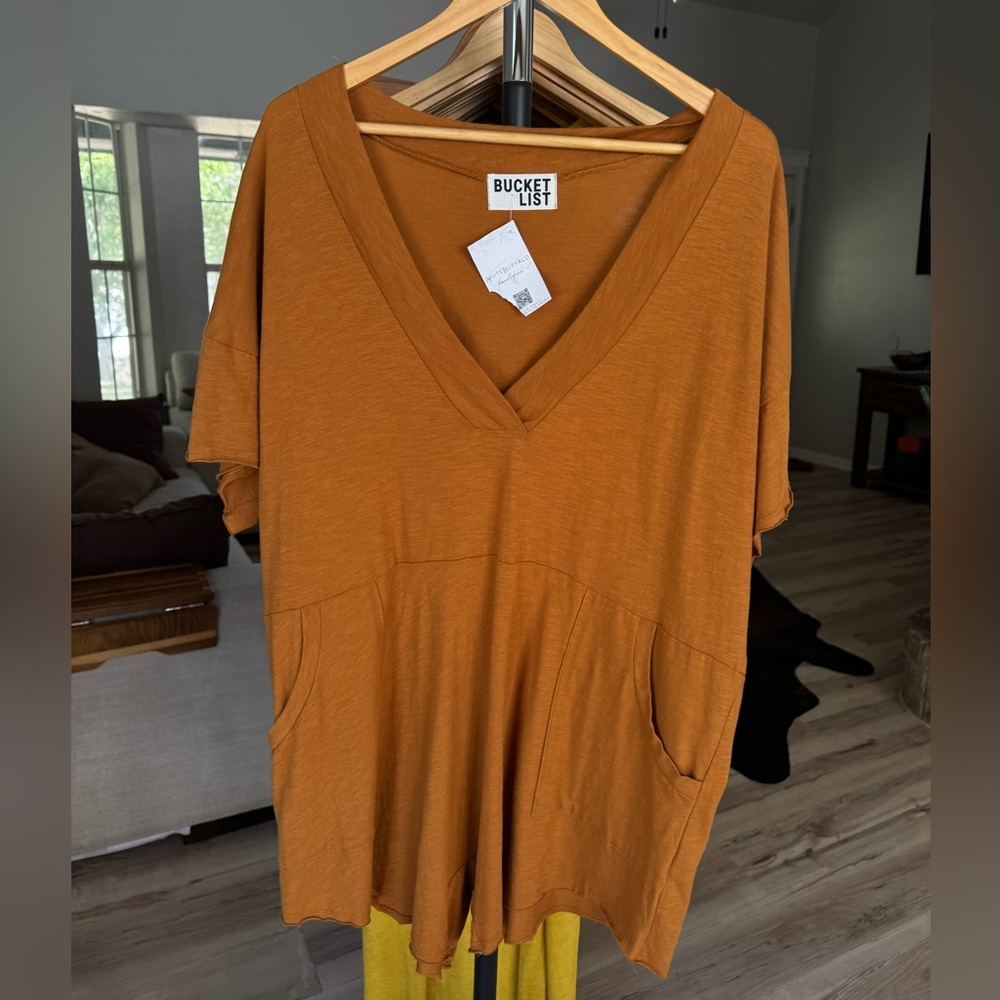 Bucket List Oversized Wide Legs Solid Romper With Pockets